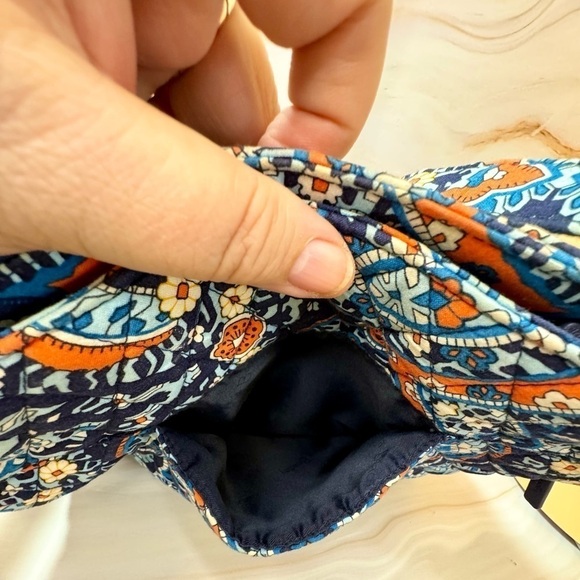 Triple Zip Hipster Vera Bradley Crossbody Bag - Blue And Orange - Picture 7 of 12